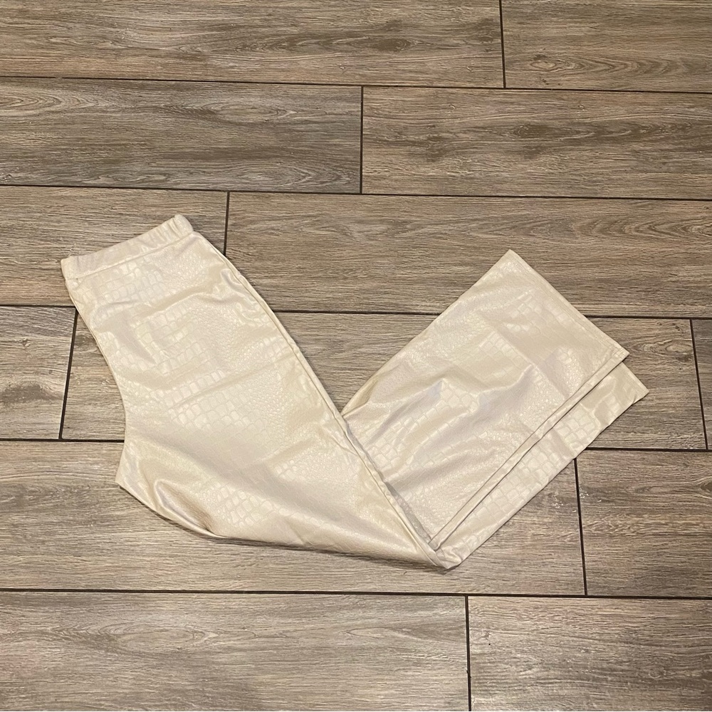 LAST CALL Booboo 10 Tan Snakeskin Pattern Wide Leg Trousers